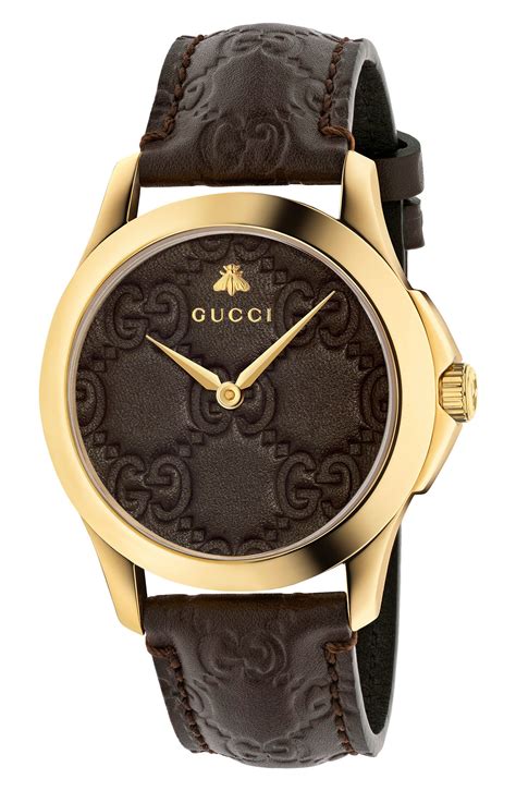 double g gucci watch with leather band|Gucci watch with interchangeable bands.